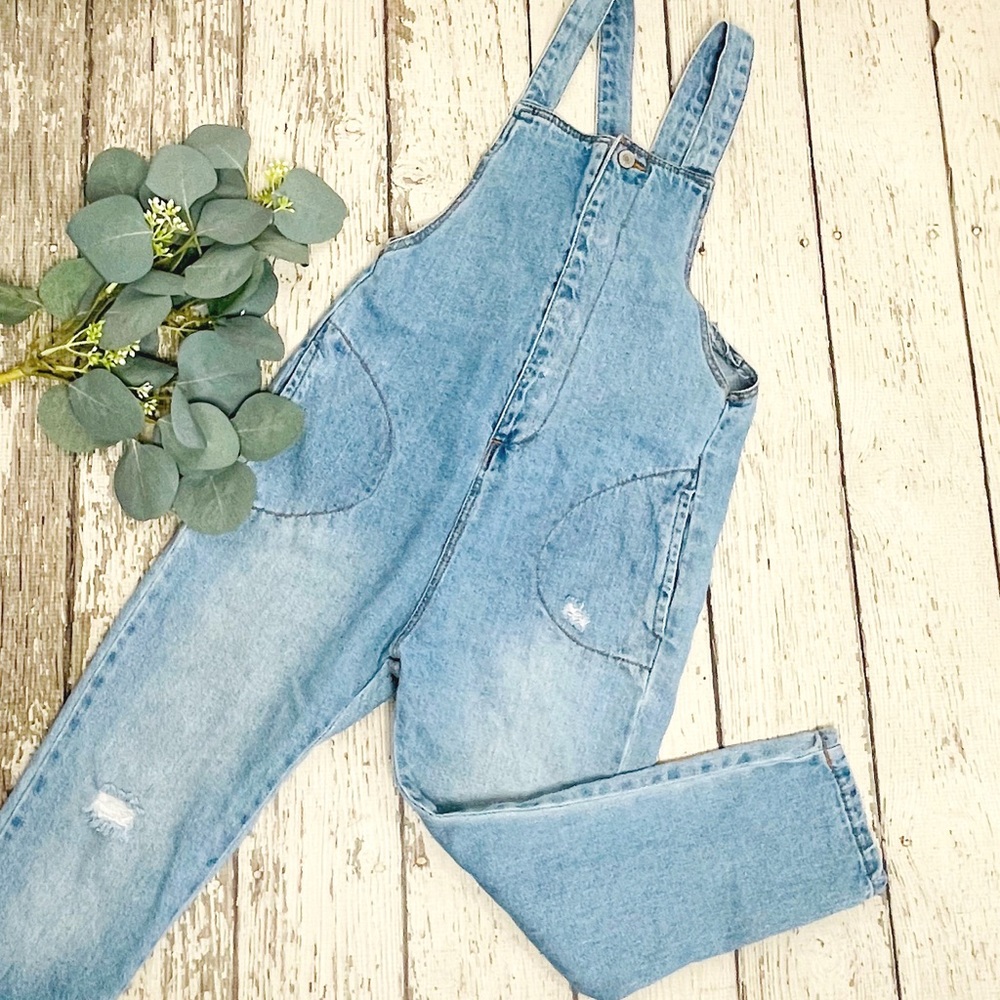 ZARA Denim Jean Skinny Overalls